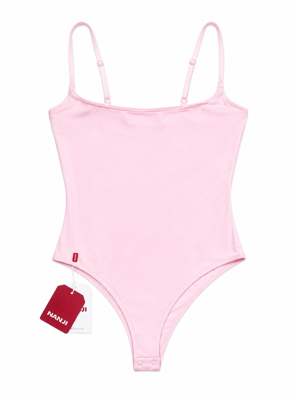Pink Adjustable-Strap Bodysuit